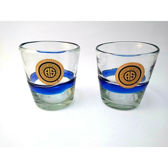 Aaron Sanchez Culture in the Kitchen Art Glass Whisky Glasses - Picture 1 of 5